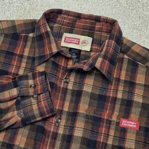 Stormy Kromer "The Wool" Shirt Cedar Plaid Wool-Blend Sz XL Lumberjack Outdoors